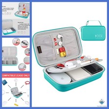 Electronic Organizer Case Hard Travel Bag 9x5.7 Inch Waterproof Turquoise