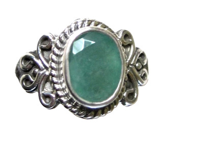 Echter Smaragd Ring / Handarbeit / Größe 7 / 925 Sterling Silber / 1,5ct