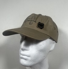 Camp David Hat Cap Strap Back Mens One Size Beige Twill Hiking Blood Mountain