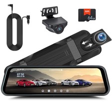 4K Dual Dash Cam Front  Rear with Night Vision, GPS, 64GB Storage Capacity