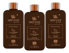 Wennoz Coffee Premium Kit Keratin Progressive All Liss 3 Steps 33.81 Fl. Oz