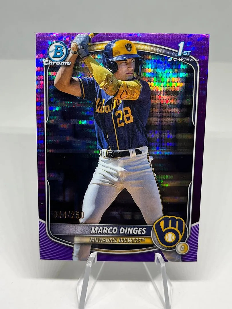 Marco Dinges 2025 Bowman Chrome Purple Pulsar /250 #BCP-183 Brewers