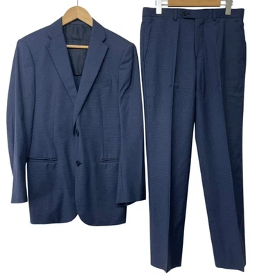 Ensemble costume en laine Armani Collezioni Archive années 90 bleu marine... - Photo 1/4