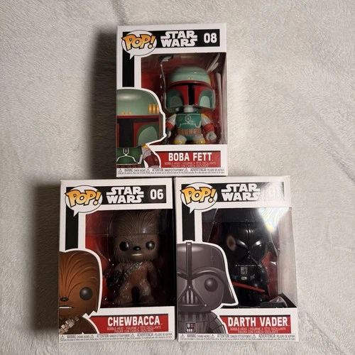 Funko Pop! Star Wars Lot: Chewbacca 06 Darth Vader 01 Boba Fett 08