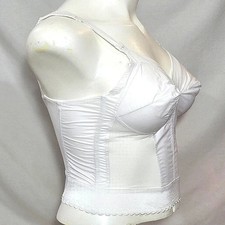 46D Exquisite Form 7532 Long Line Posture Pointy Bullet Bra White NWOT