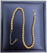 18K Genuine Yellow Gold 2.9mm Beaded Chain Bracelet 6.5-8", 1.27g (Preowned)