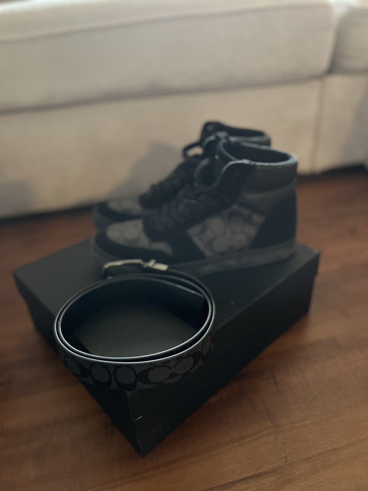 coach black high top sneakers