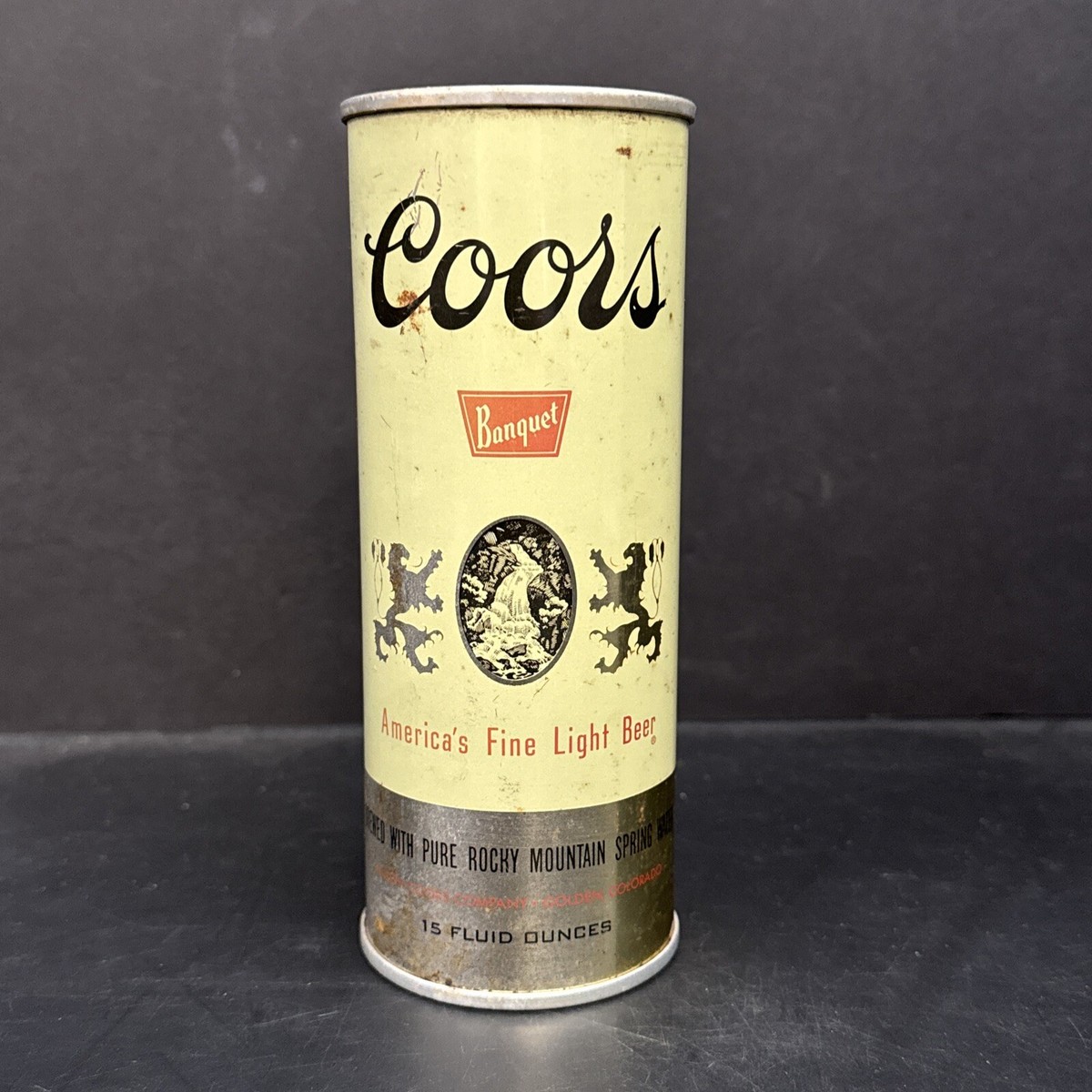 Coors Banquet Fan Zip Pull Tab Top 15 Oz Empty Beer Can Vintage