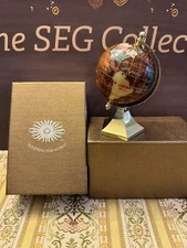 Eclipsing the World Gemstone Globe w/Box Brown Orange Earth