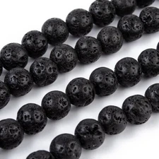 Lava Beads Strands, Grade AB, Round, 15.3 Inch Strand, 8 mm, Jewelry Strand