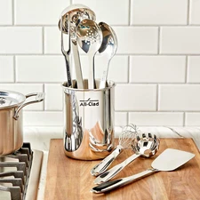 ALL CLAD STAINLESS STEEL KITCHEN UTENSILS SET KITCHENWARE COOKING TOOLS 8PC NEW~