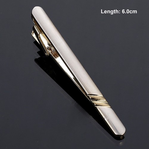 Men's Fashion 5~6cm Silver Gold Tie Clip Shirt Necktie Pin Bar Clasp Wedding - Picture 14 of 29