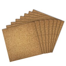 Thornton's Bulletin Board Cork Wall Tiles, Natural, 12 x 12, Frameless, 8 Pack