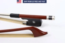 French Style 3/4 Upright Double Bass Bow High Quality Brazilwood Ebony Frog