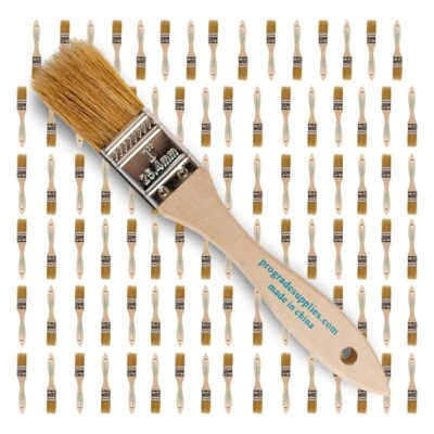 PROGRADE SUPPLIES 96 Pk- 1 inch Chip Paint Brushes for Paint, Stains,Varnishes,Glues,Gesso