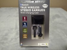 True Wireless Stereo Earbuds with Charging Case Platinum Series Bluetooth Black