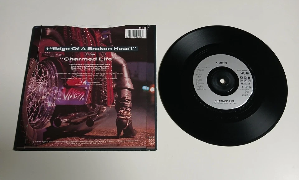 VIXEN EDGE OF A BROKEN HEART VINYL 7" SINGLE EMI UK 1988 EXCELLENT CONDITION - Image 2 of 2