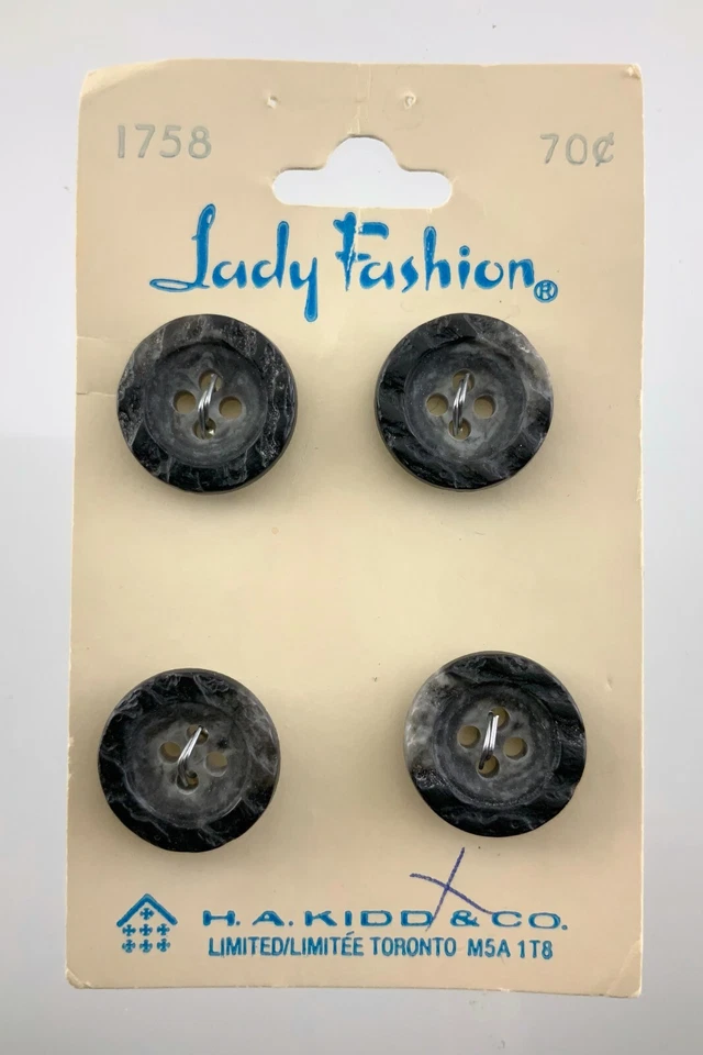 Lot of 12 Vintage Resin Marbled Buttons .6in New Old Stock 377D - Image 3 of 4