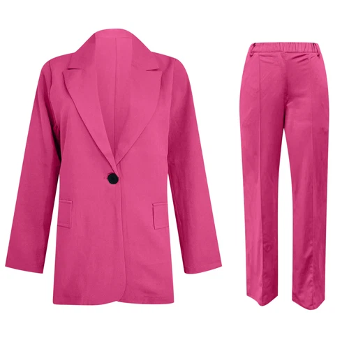 New Womens 2-piece Suit Set Long Sleeve Suit Pants Casual Business Size: S-5XL🔥 - Picture 18 of 39