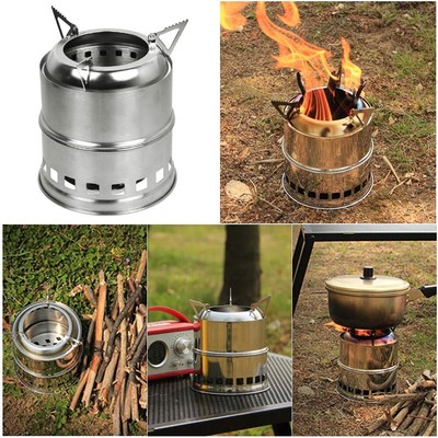 Camping Stove Outdoor Portable Wood Burning Stove Stainless Steel Stove  Party | eBay