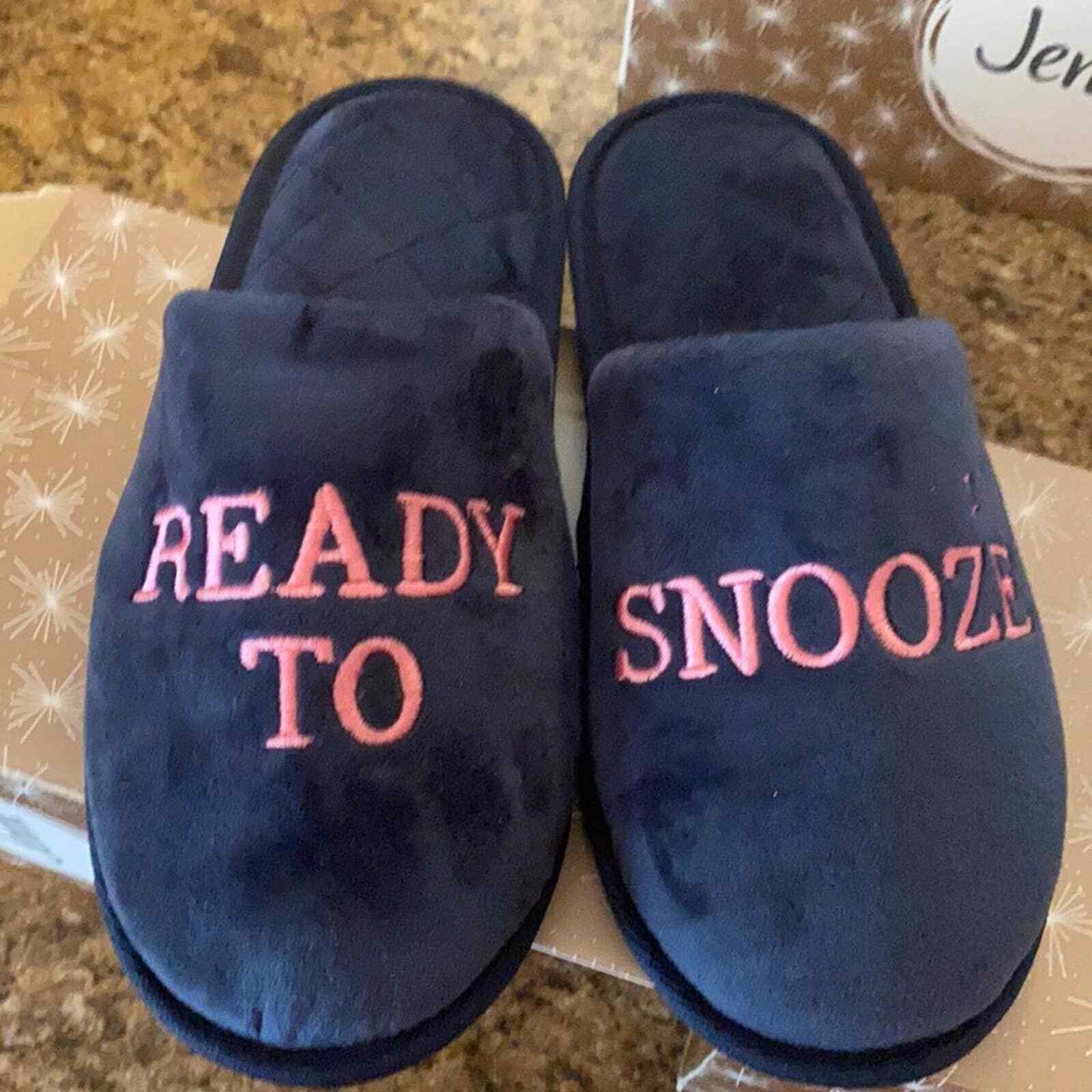 Jenni Ready To Snooze Navy Slippers NWT Size 6