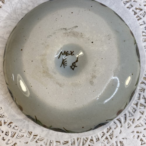 Ken Edwards Pottery Ashtray El Palomas Mexico Signed KE Round Green Gray Neutral - Picture 11 of 13