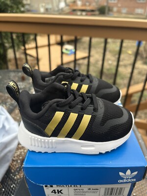 Toddler Adidas MULTIX SHOES Black Gold Metallic White 4K Missouri Tigers Saints
