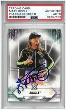 MATT RIDDLE SIGNED AUTOGRAPH SLABBED WWE 2021 TOPPS CARD PSA DNA BRO