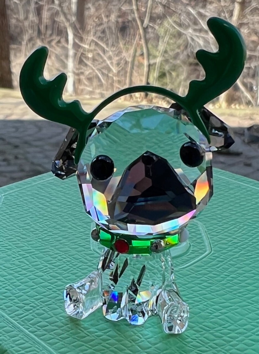 SWAROVSKI Crystal Christmas Holiday Cheers Pug Figurine (#5625661