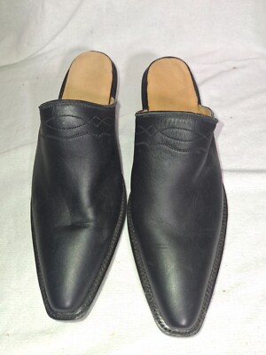 Womens cowboy Mules Ricardo black smooth size 7 item: M6113