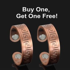 Magnetic Rings Arthritis Copper Rings for Pain Unisex One Size SET OF 2- LAB-M 