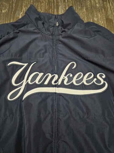 Vtg Men's 2XL Majestic NY Yankees Navy Blue / White Insulated Jacket - Picture 10 of 14