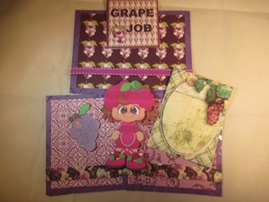 GRAPE JOB  3D PAPER PIECING  SCRAPBOOK PAGE MAT SET