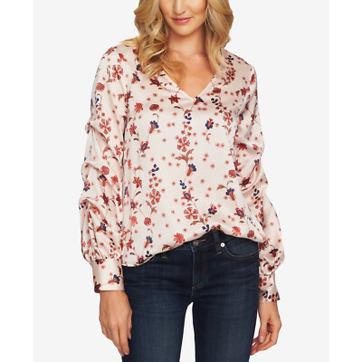 NWT Women Size XS Nordstrom CeCe by Cynthia Steffe Bohemian Garden V-Neck  Top