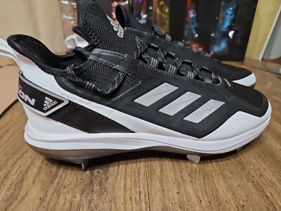 adidas Men s Size 12.5 ICON 7 BOOST BASEBALL CLEATS Black /Silver/White FY4178 
