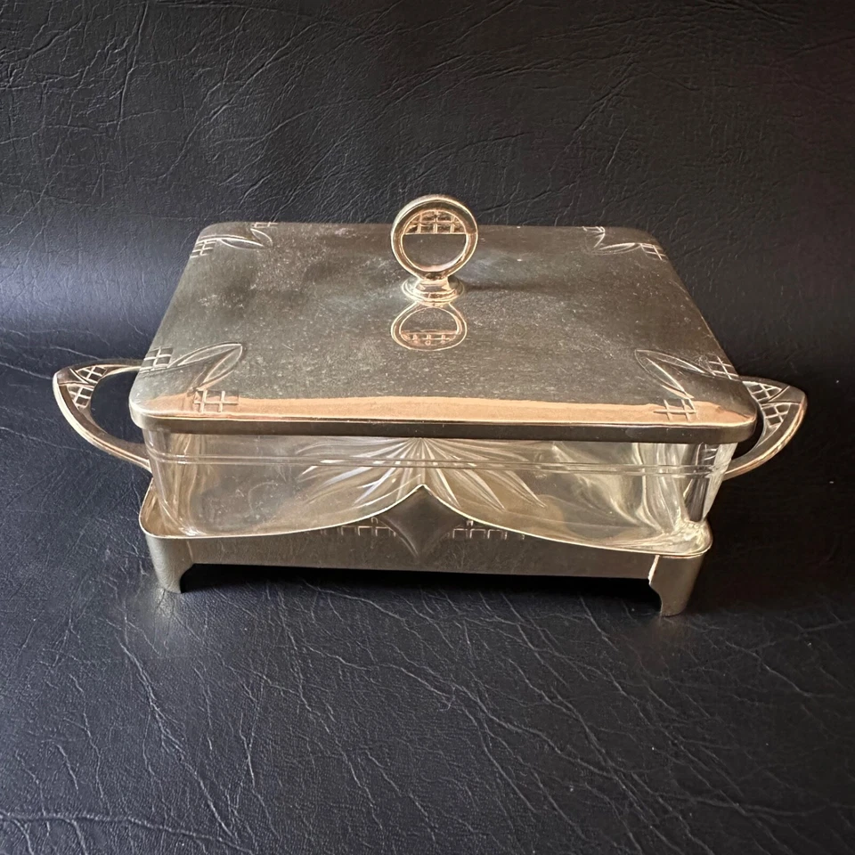 RARO PLATO DE MANTEQUILLA CON TAPA PLATO DE PLATA ART NOUVEAU ANTIGUO WMF ALEMANIA DE COLECCIÓN Foto 2 de 4