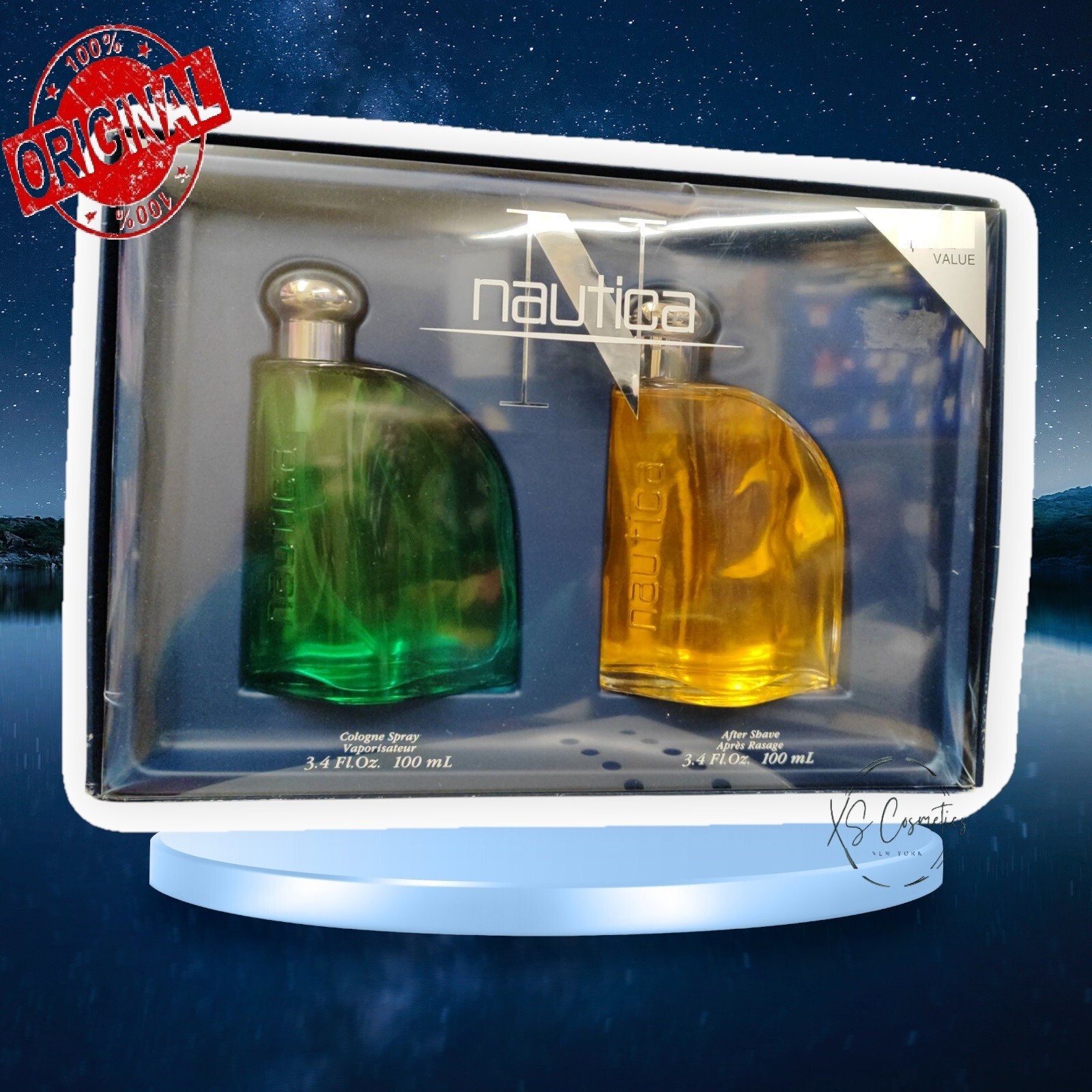 NAUTICA 2 PCS COLOGNE SPRAY - AFTER SHAVE 34 OZEACH VINTAGE SET NEW 26490₽