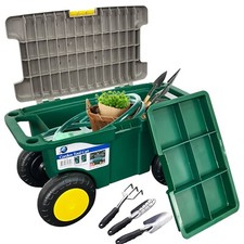 3 in 1 Garden Cart - Tool Storage Garden Kneeler Weeding Stool Heavy Duty Box