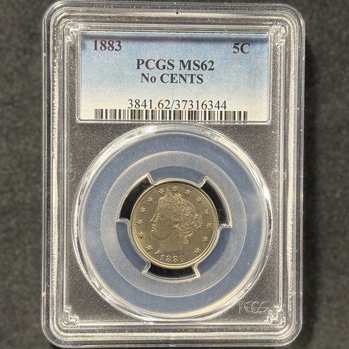 1883 5c Liberty Nickel No Cents Type Coin Uncirculated PCGS MS62