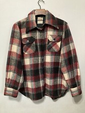 Vtg Montgomery Ward Shirt Size XLarge Plaid 70  s Wool Blend Pockets Long Sleeve