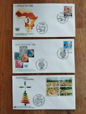 Enveloppes FDC 1er jours Nations-Unies - Genève n°137 à 146 Année 1986 complète