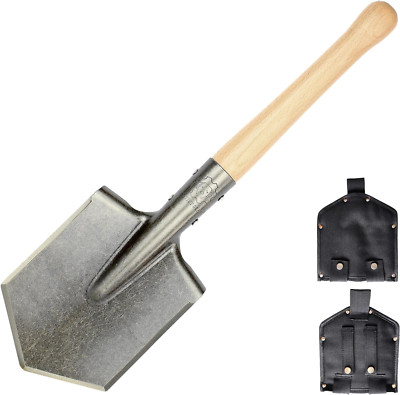 Battle Wolf Shovel, Remodeled Sapper Shovel with Hardwood Handle, for Camping, H
