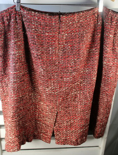 Talbots Women's 24W Pink Confetti Tweed Wool Blend Knee Length Pencil Skirt - Picture 2 of 5