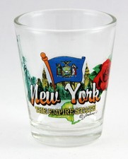 NEW YORK EMPIRE STATE ELEMENTS SHOT GLASS SHOTGLASS