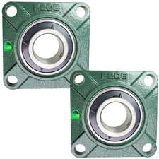 2 Pack UCF208-24 Pillow Block Bearing – Square Flange 4 Bolt Mounted Pillow