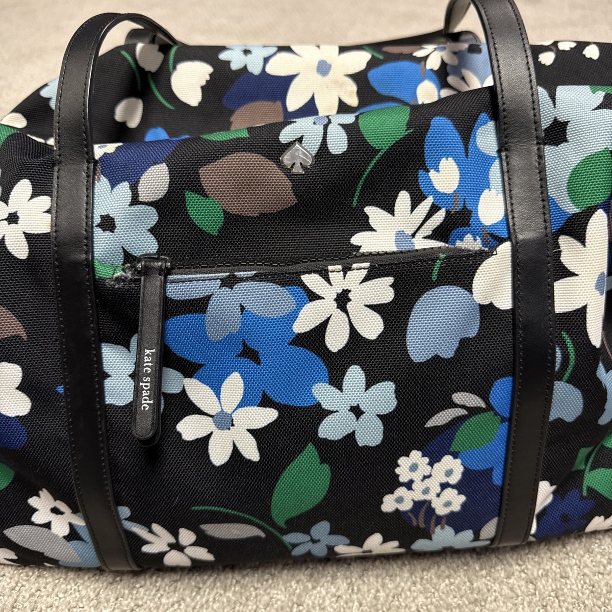 kate spade Black Floral Nylon Backpack with Colorful Blooms Kate Spade Chelsea Daisy Flowers Nylon Medium France | Ubuy main image 3