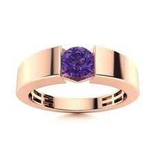 Natural Amethyst Solitaire Engagement Womens Gift Ring Jewelry 925 Silver