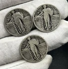 C177. 1926 1929 1927 Standing Liberty Silver Quarter Dollar 25c Lot Of 3 Coins