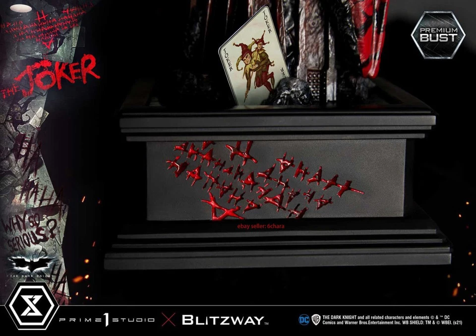 Busto Prime 1 Studio X Blitzway PBDC-08 Dark Knight Joker Heath Ledger 1/3 Foto 4 de 4
