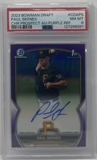 2023 Bowman Draft Paul Skenes Chrome Auto Purple Refractor 1st #017/250 PSA 8 RC